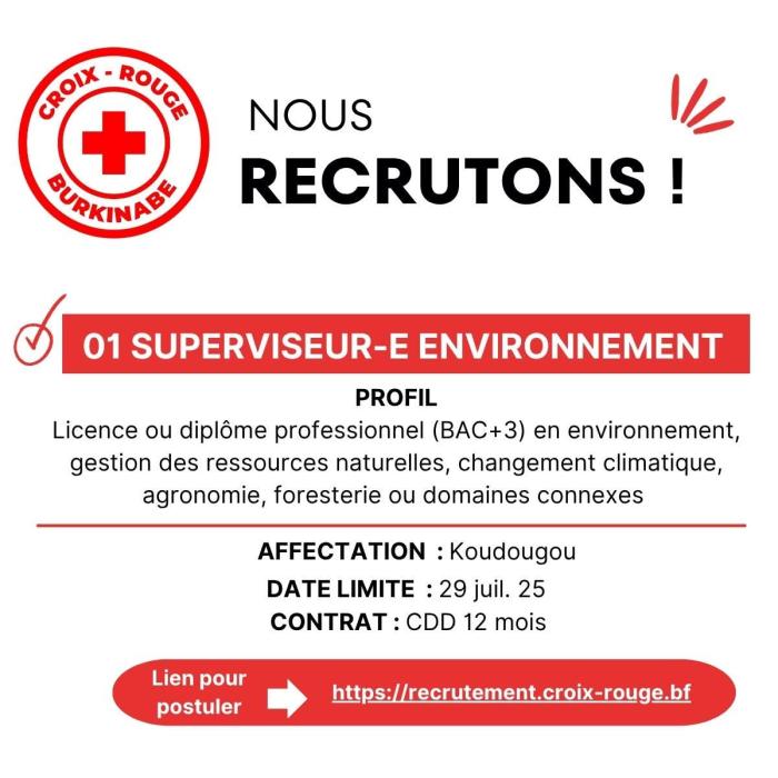 AVIS DE 𝐑𝐄𝐂𝐑𝐔𝐓𝐄𝐌𝐄𝐍𝐓 𝐎𝟏 𝐒𝐔𝐏𝐄𝐑𝐕𝐈𝐒𝐄𝐔𝐑-𝐄 𝐄𝐍𝐕𝐈𝐑𝐎𝐍𝐍𝐄𝐌𝐄𝐍𝐓 