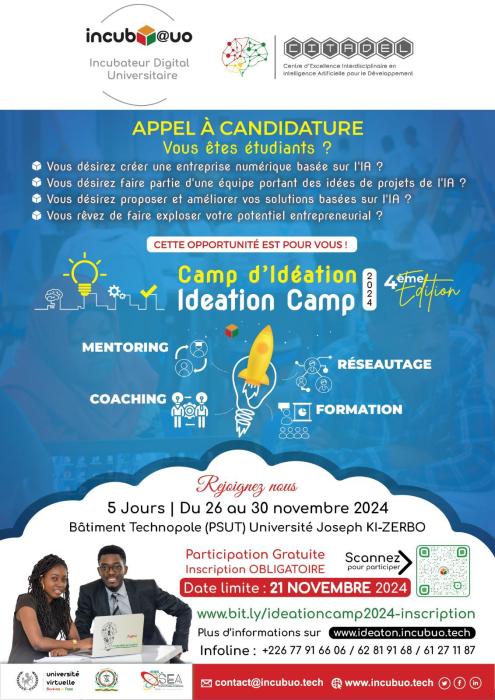 𝐘𝐨𝐮𝐭𝐡𝐂𝐨𝐧𝐧𝐧𝐞𝐤𝐭 𝐎𝐩𝐩𝐨𝐫𝐭𝐮𝐧𝐢𝐭𝐞́𝐬 : Appel à candidature pour le Camp d’entreprenariat de l’université Joseph Ki Zerbo