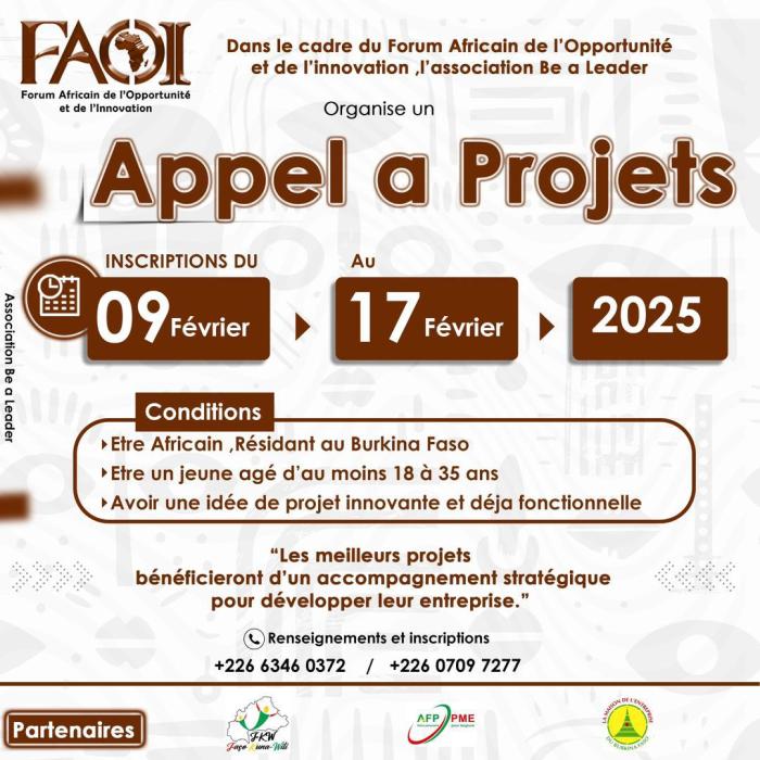 𝐘𝐨𝐮𝐭𝐡𝐜𝐨𝐧𝐧𝐞𝐤𝐭𝐛𝐮𝐫𝐤𝐢𝐧𝐚 𝐎𝐩𝐩𝐨𝐫𝐭𝐮𝐧𝐢𝐭𝐞́𝐬 : ‎APPEL À PROJET – FORUM AFRICAIN DE L’OPPORTUNITÉ ET DE L’INNOVATION